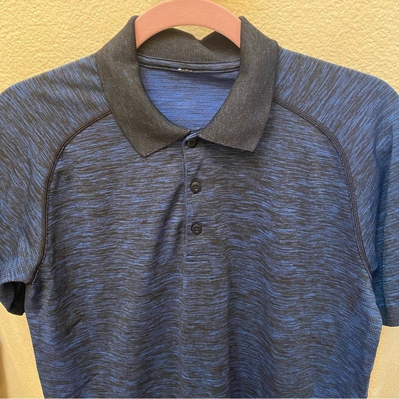 LULULEMON Men Blue Polo Short Sleeve Top Size Medium - Picture 2 of 7